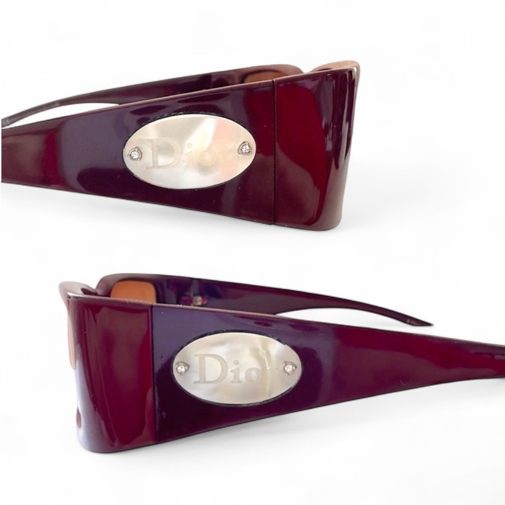 VTG Y2K DIOR ClassicDior 2 Burgundy Sunglasses Brown Gradient Lens CQJNF NWOT - Picture 13 of 16